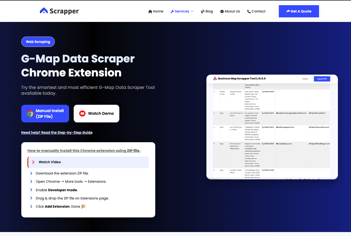 G Map Data Scraper Service – ScrapperTool