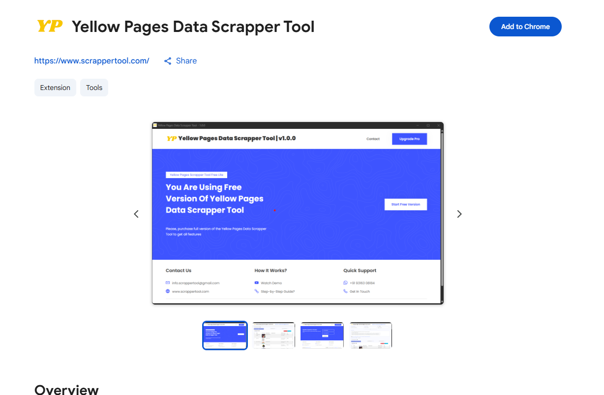 Yellow Pages Scraper UI