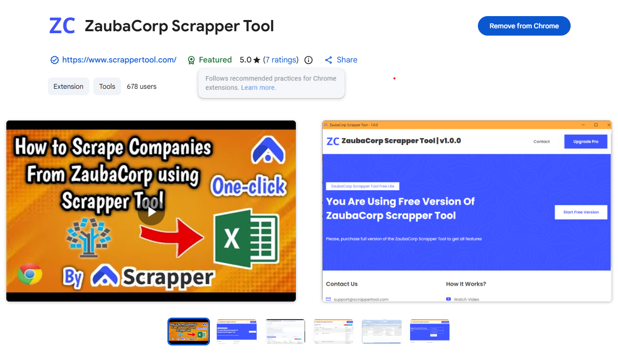 ZaubaCorp Scraper UI