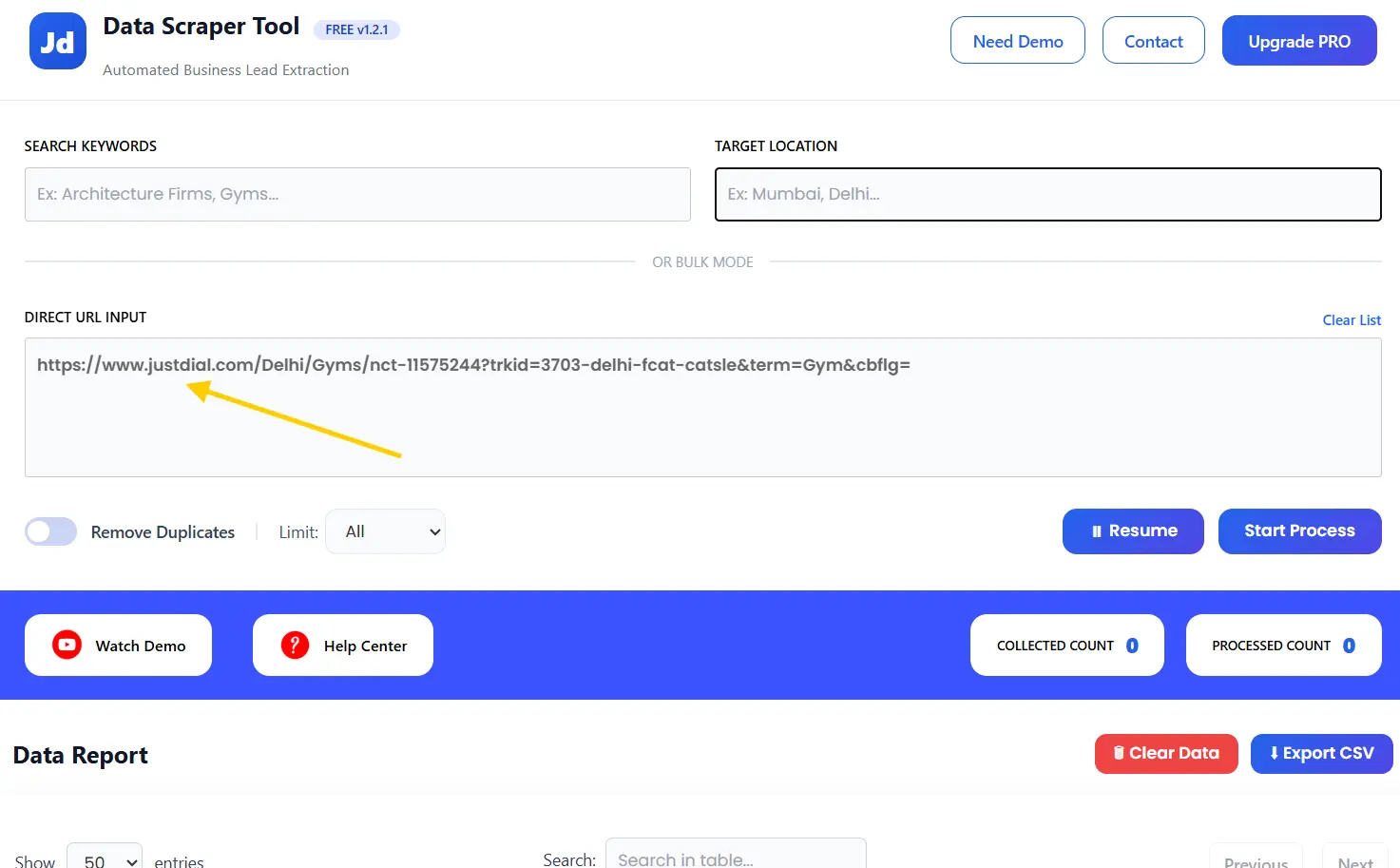 JD Scrapper Tool URL