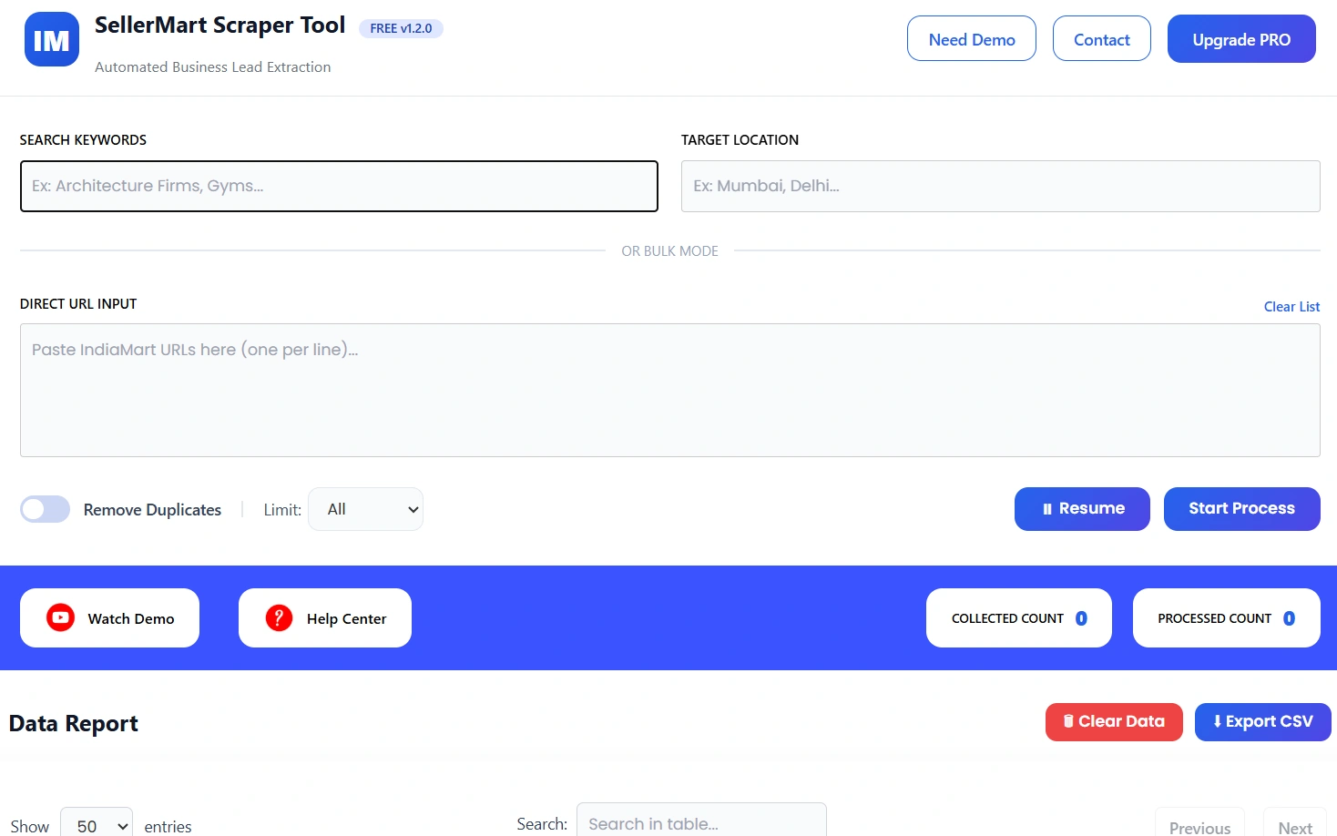 sellerMart scrapper Tool