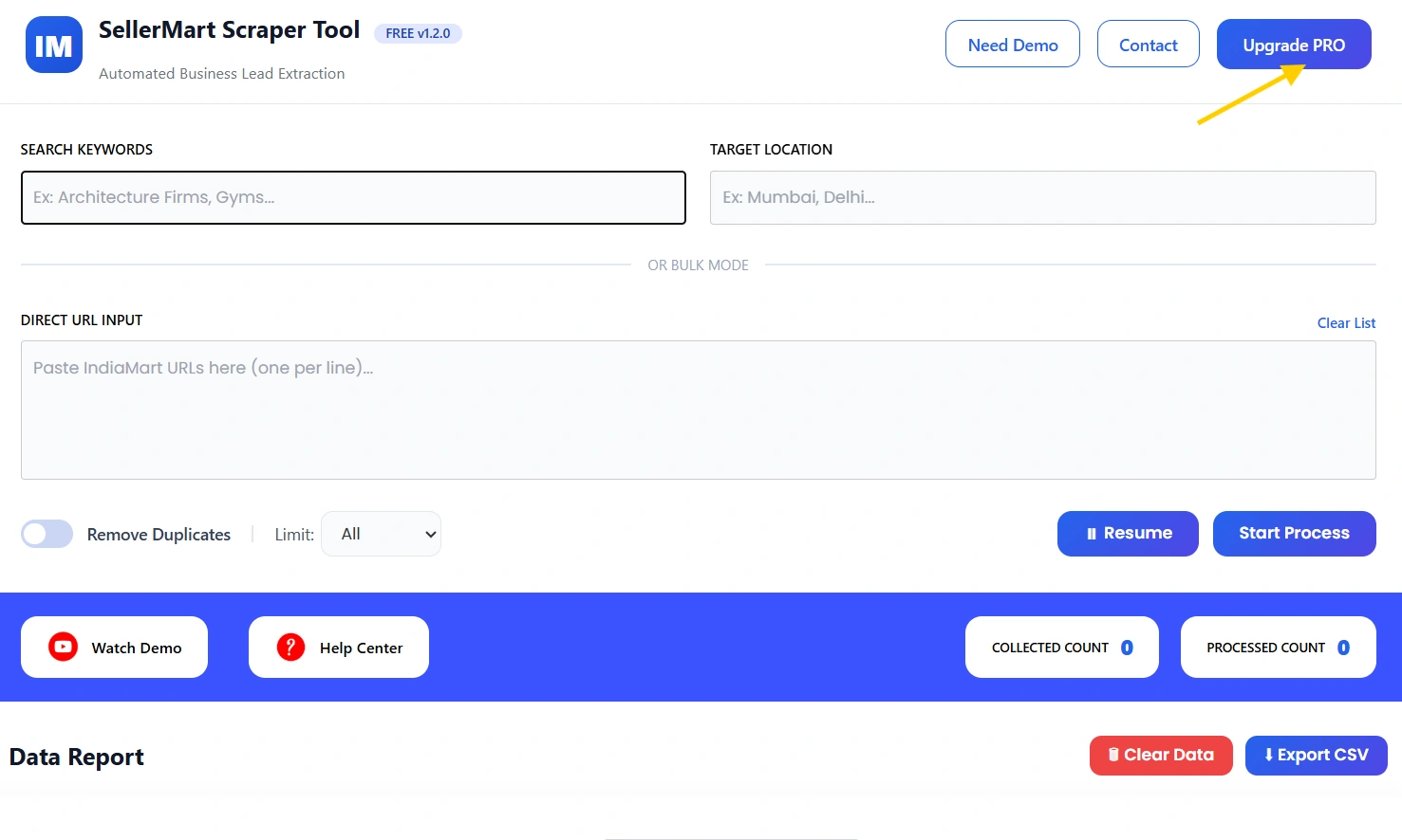 SellerMart Scrapper Tool PRO Button