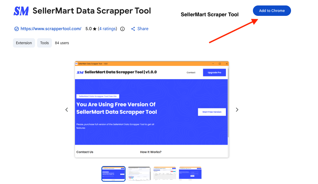 sellermart scraper tool add to chrome