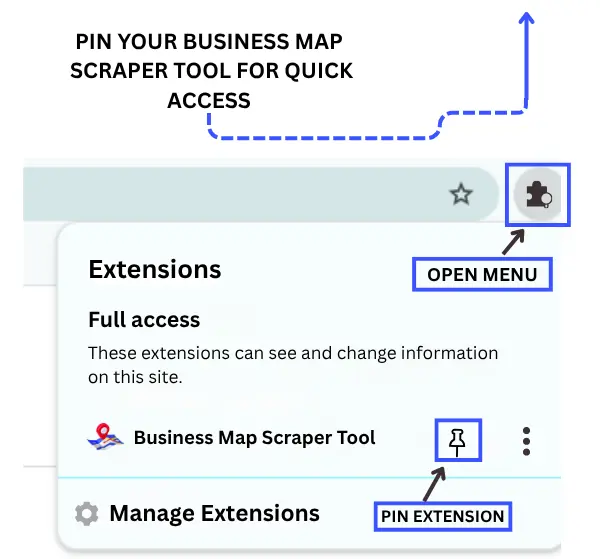 PIN Business Map scrapper tool 