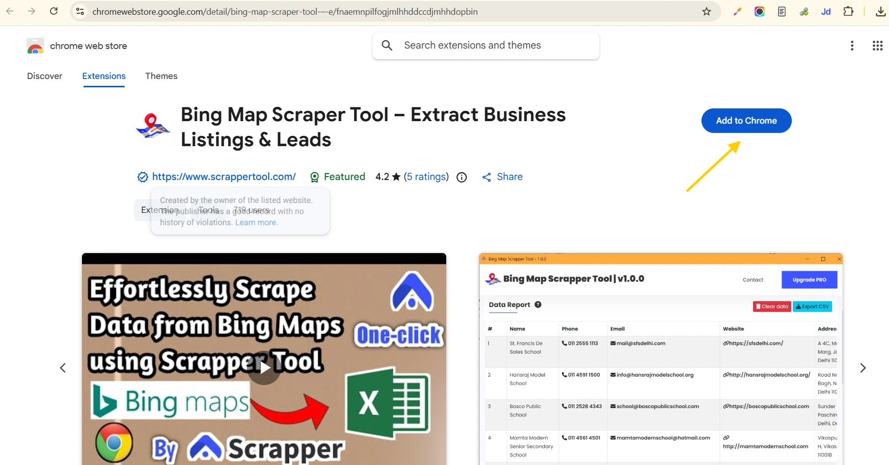 Bing Map Scrapper Tool Chrome Web Store