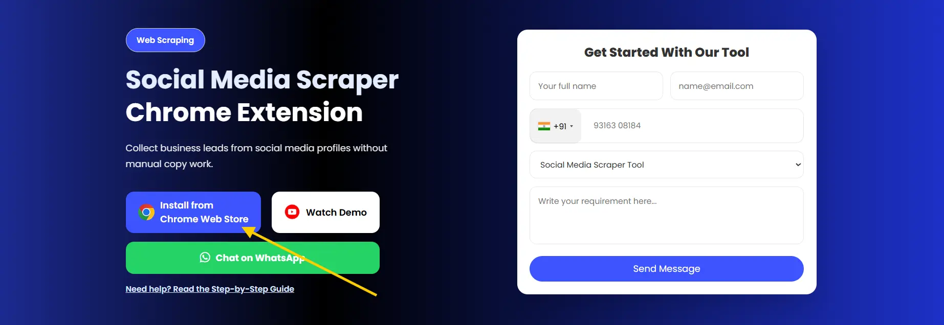 Social MEdia Scrapper Tool Page