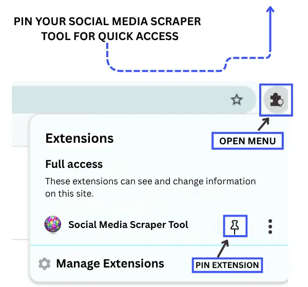 Social Media Scraper tool pin 