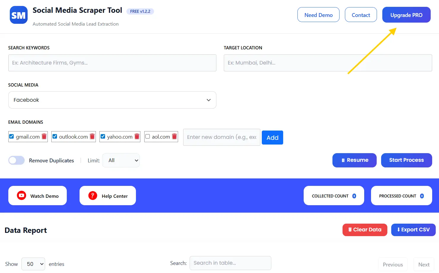 Social Media Scrapper PRO Plan