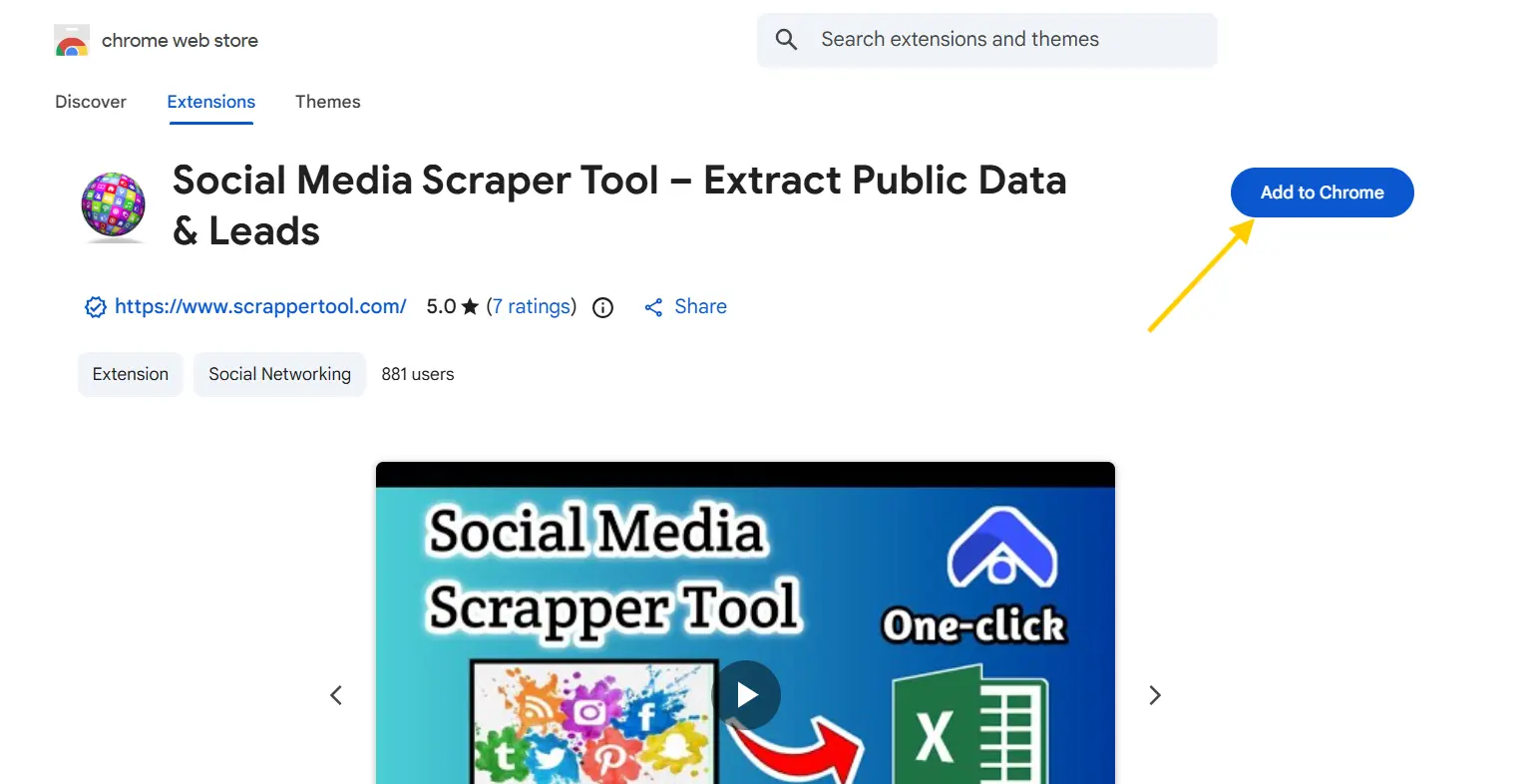Social Media Scrapper Tool WebStore