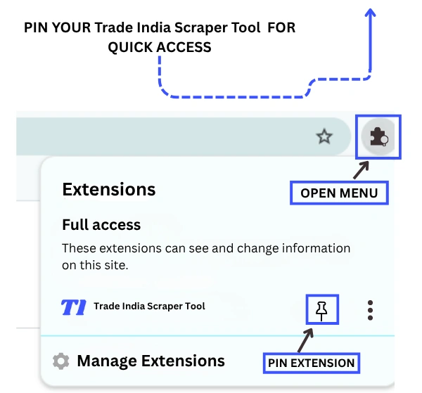Trade India Scraper Tool PIN