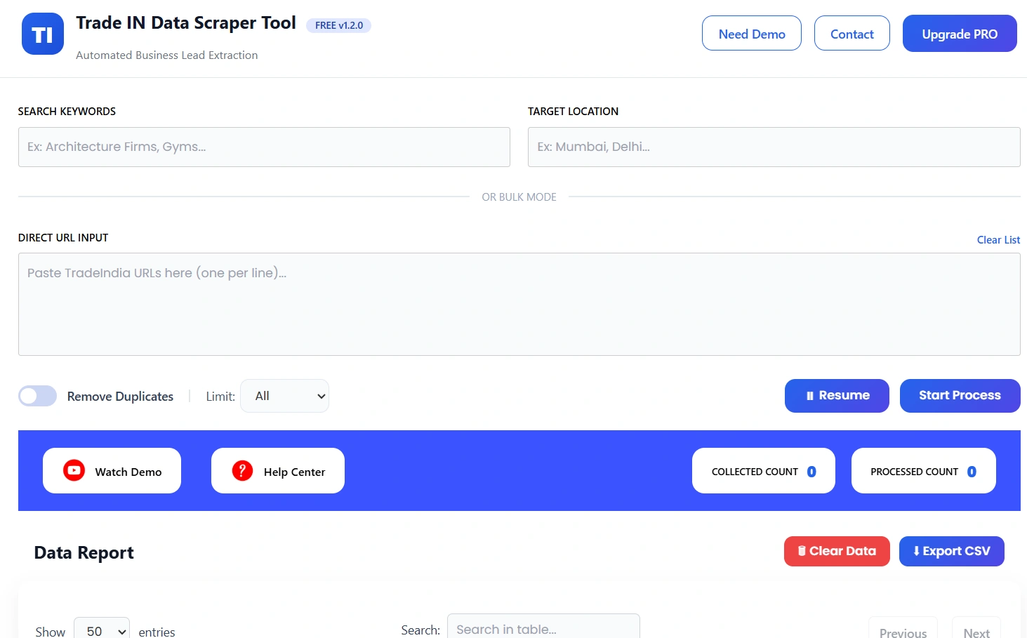 Trade India Scrapper Tool 