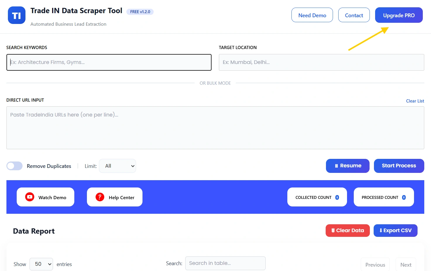 Trade India Scrapper Tool PRO