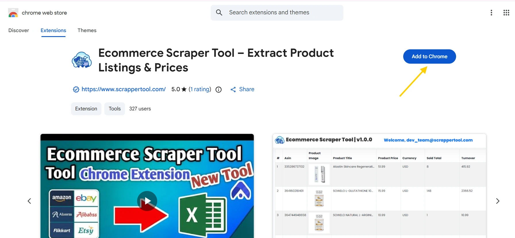 Ecommerce Scrapper Tool Webstore