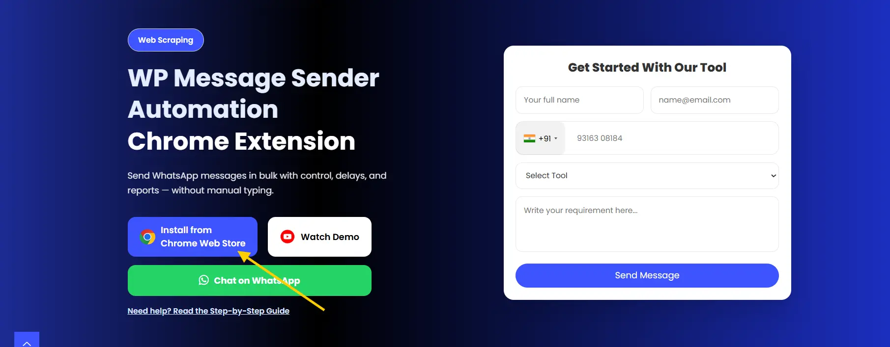WHATSAPP SENDER Scrapper Tool 