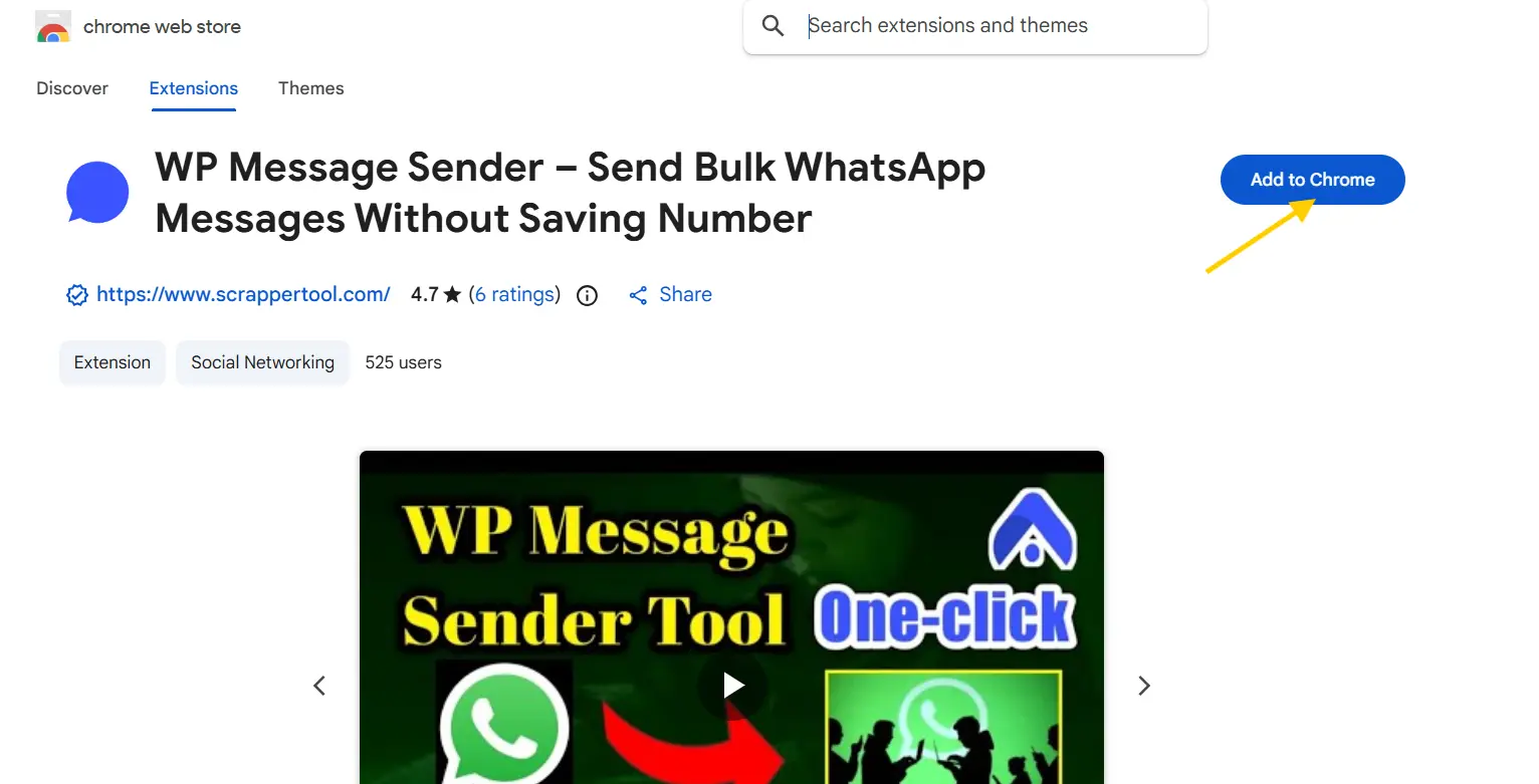 WHATSAPP SENDER WEB STORE Scrapper Tool