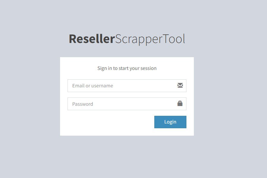 reseller panel login image - scrapper tool