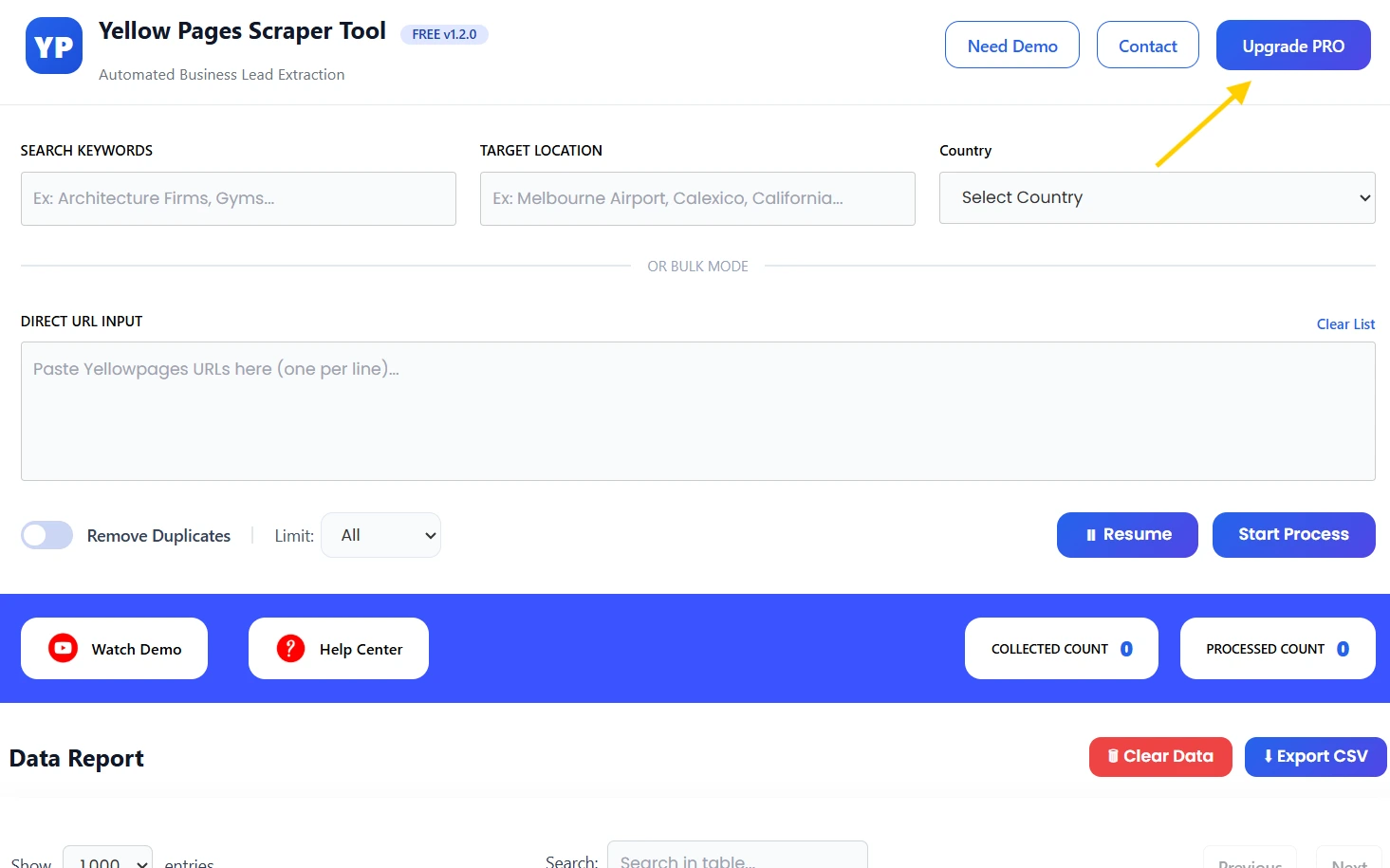 Yellow PAges Scrapper Tool PRO