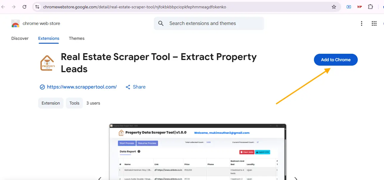 99acres Scrapper Tool Web Store