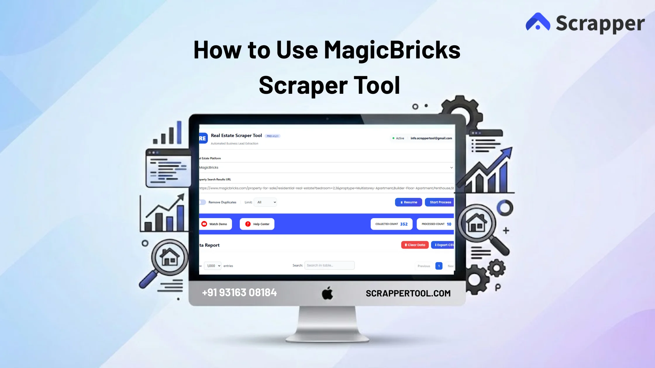 Magic Bricks Scrapper Tool Featured Images