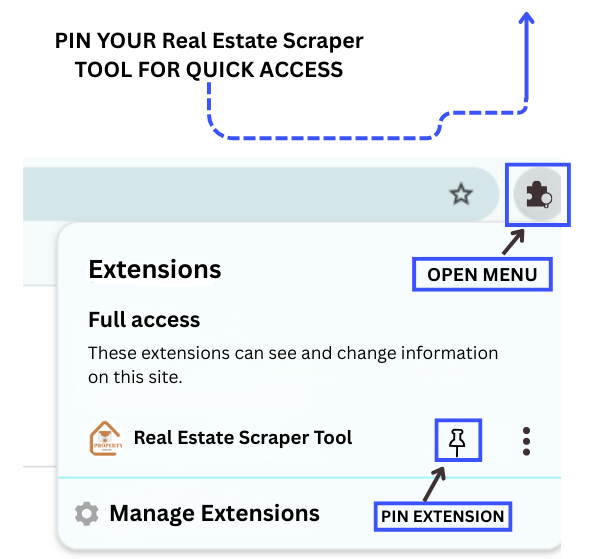 Housing Scraper Tool pin extension by scrapper tool