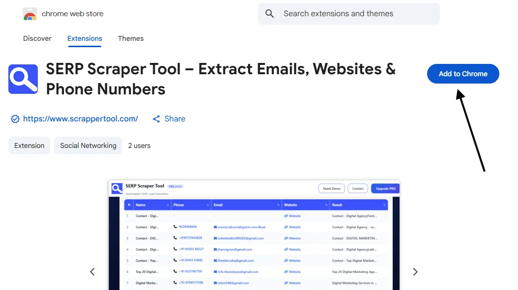 SERP Scrapper Tool Chrome Web Store