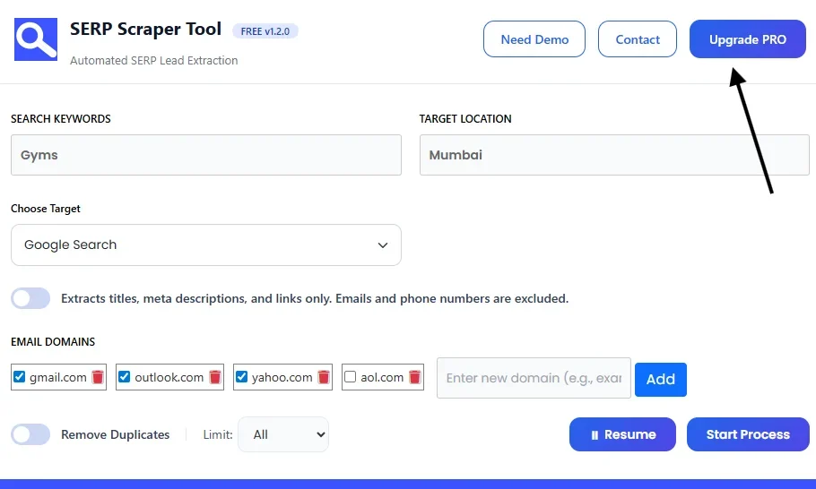 SERP Scrapper Tool PRO Version