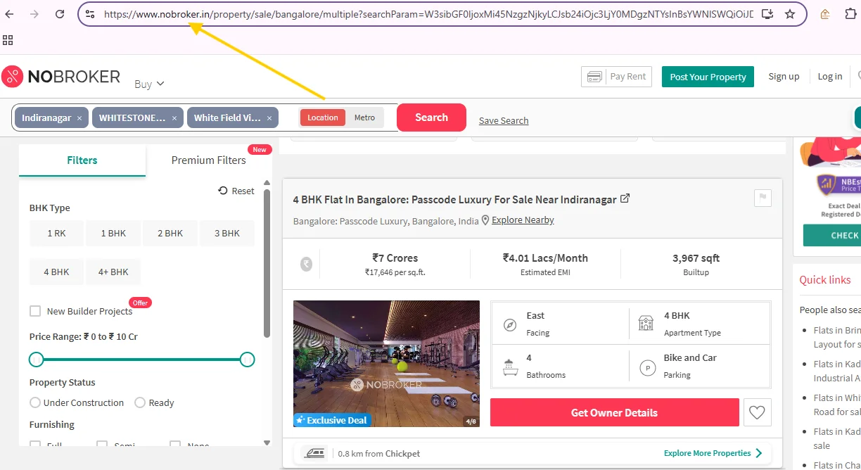 NoBroker Scrapper Tool 