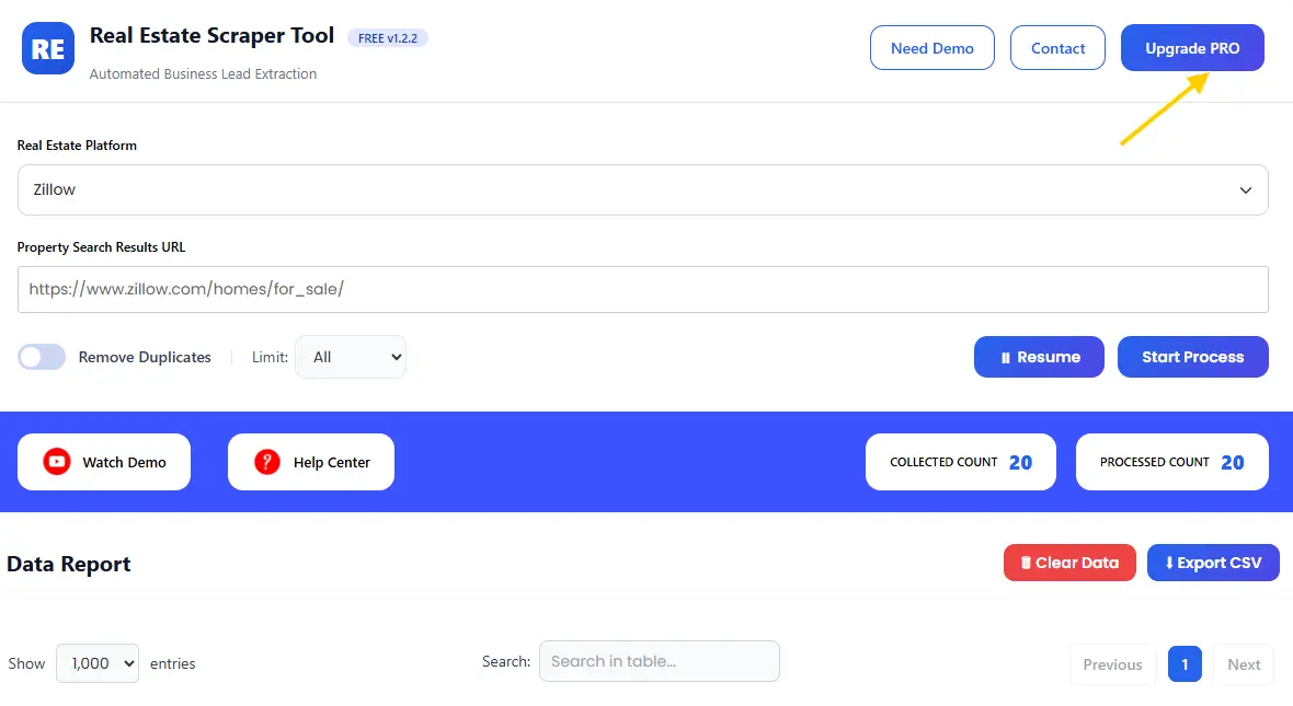 Zillow Scrapper Tool PRO