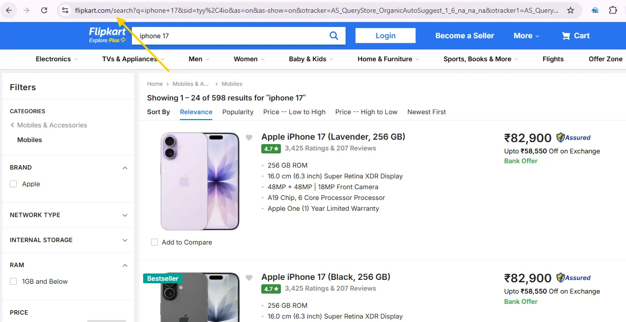 Flipkart Scrapper Tool Flipkart Page