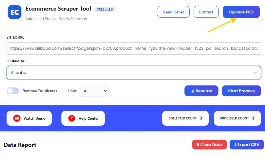 Alibaba Scrapper Tool PRO
