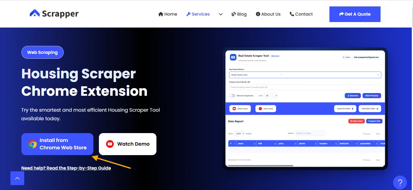 Housing Scraper Website
