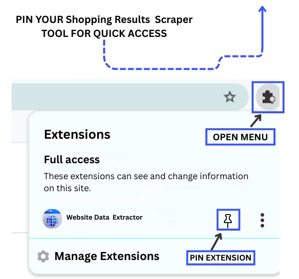 Website Data Extractor Pin Extension