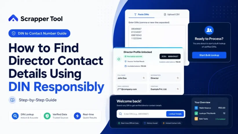 How to find director contact details using DIN responsibly with Scrapper Tool