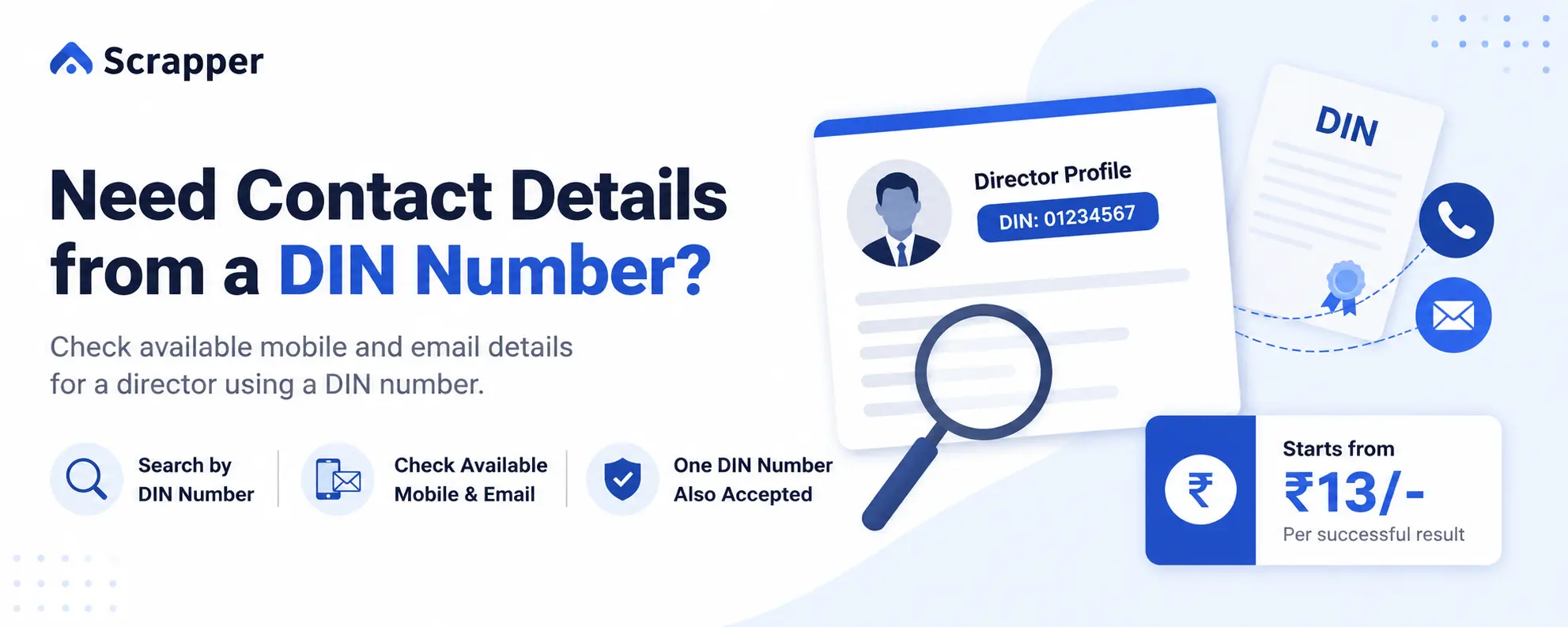 Check director contact details from DIN number